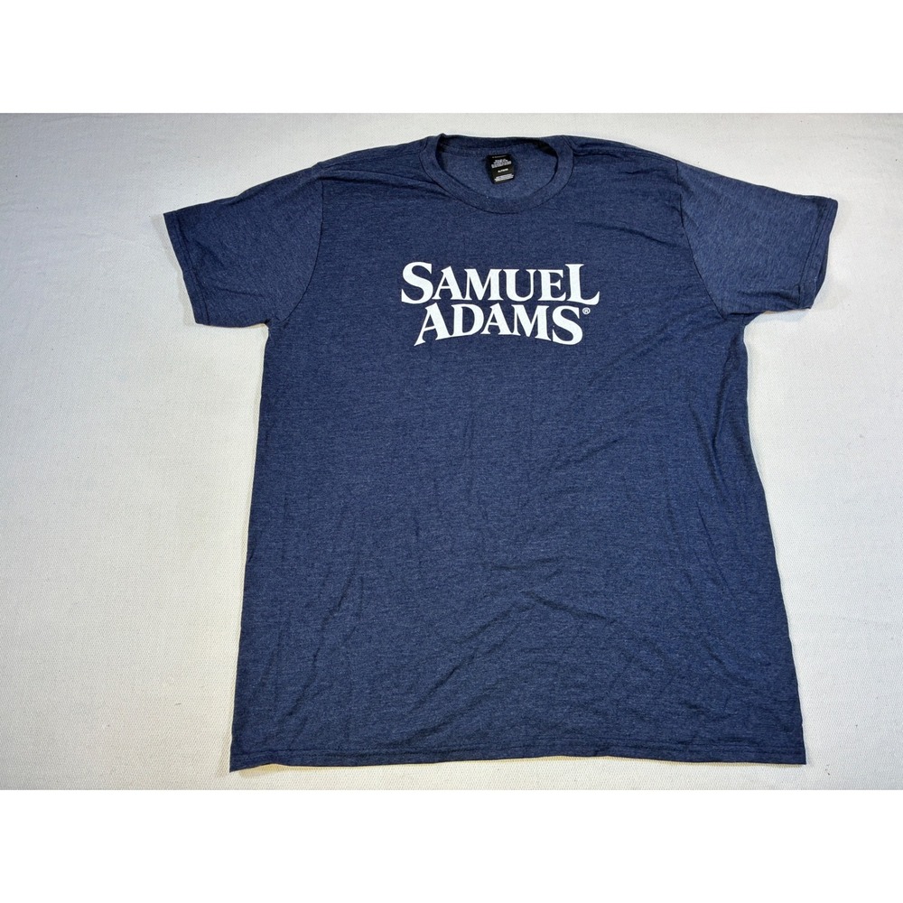 Samuel Adams Beer Brewery Graphic T-Shirt Mens XL Hanes Perfect-T Heather Navy